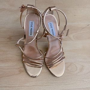 Steve Madden rose gold strappy heels